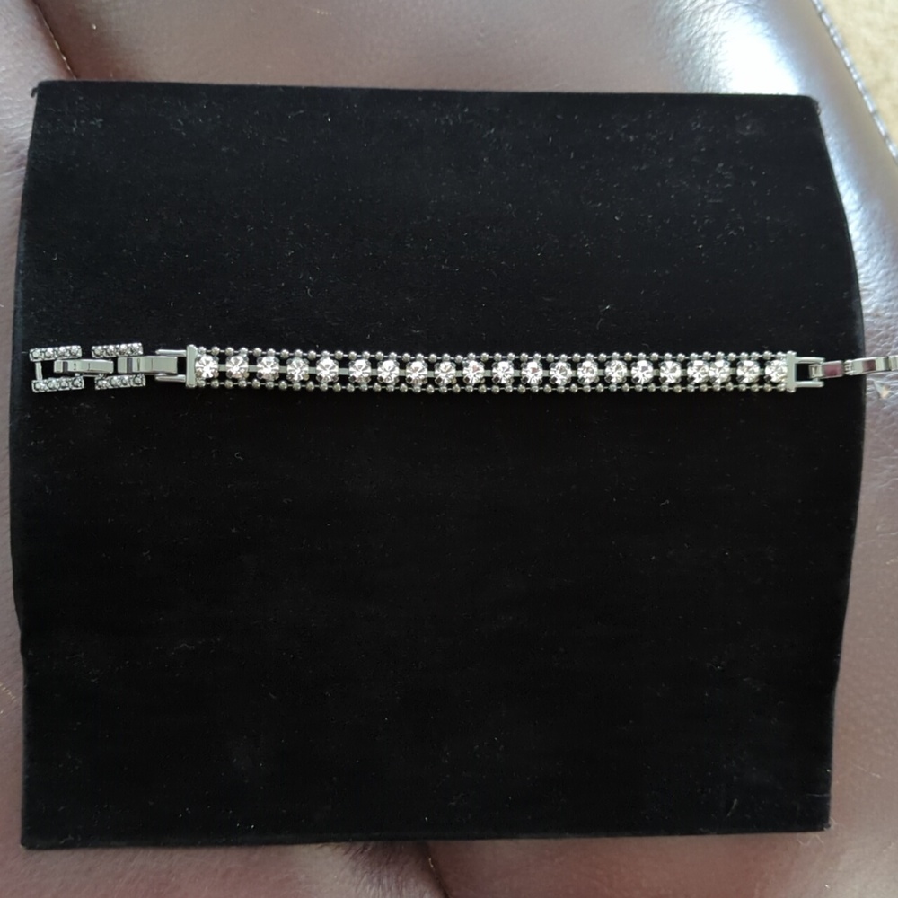 Stella and Dot gray rhinestone bracelet.